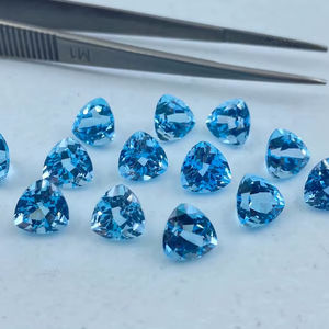 Topacio Azul Cielo Facetado en Forma de Trillón, Gema Suelta de 6mm, 7mm, 10mm, Calibrada, Lote para Joyería - Product Image 1