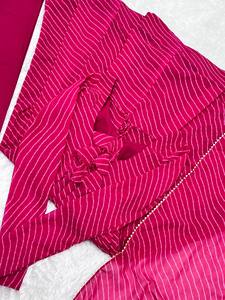 ZAIN EXPORT Tela de Georgette de Zorro Puro con Estampado Laheriya para Salwar Kameez Moderno con Conjunto Dupatta, de Secado Rápido, para Todas las Estaciones, Listo para Fiestas - Product Image 3