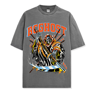 เสื้อยืดผ้าถักสำหรับผู้ชาย สไตล์สตรีทแวร์ฤดูร้อน ทรงโอเวอร์ไซส์ พิมพ์ลายใบไม้ลายพรางแบบ DTG  รับผลิตโลโก้ตามสั่ง ขายส่ง - Product Image 6