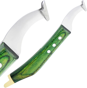 Super Sharp Hoof Knife with Brass End Precision-<b>Sharpened</b> Stainless Steel Blade & Wooden Handle Pro Farrier Hoof Trimming <b>Tool</b> - Product Image 1