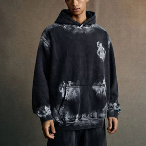 Sweat-shirt à capuche surdimensionné pour homme, tie-dye numérique, écologique, 100% coton, molleton français, décontracté, avec poche, style streetwear automne - Product Image 6