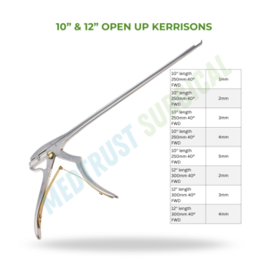 Rongeur Kerrison ouvert 10 et 12 pouces, instrument chirurgical pour la colonne vertébrale, pour la coupe osseuse en chirurgie de la colonne vertébrale - Product Image 2