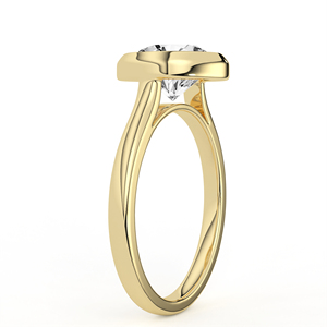 Anillo de Diamante Cultivado en Laboratorio de Corte Redondo de 2.09 CT en Oro de 14K y 18K, Anillo de Compromiso Minimalista con Solitario, Anillo de Boda Moderno con Engaste de Bisel, Joyería - Product Image 4