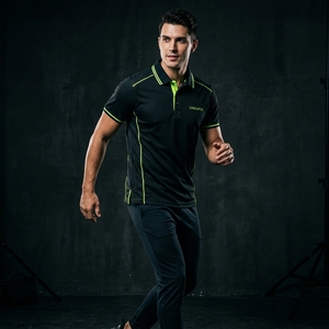 Men's <b>Black</b> <b>Polo</b> <b>Shirt</b> Custom Logo Quick Dry Sportswear Short Sleeve Collar <b>T</b> <b>Shirt</b> Performance Wholesale Manufacturer - Product Image 4