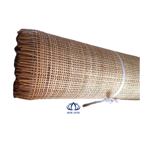 แผ่นหวายธรรมชาติคุณภาพสูง เป็นมิตรกับสิ่งแวดล้อม ทอแบบตาข่ายเฉียง สำหรับงานตกแต่งภายใน สีฟ้า บลูโลตัส เลคซี่ เนวิน - Product Image 1