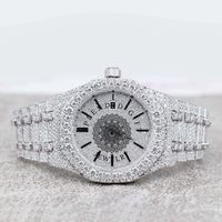 Splendide montre à quartz pour femme avec diamants, bracelet en acier inoxydable, élégante, analogique, fermoir déployant 20 mm