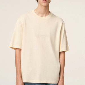 T-shirt uni oversize pour homme en coton, coupe ample, grammage lourd, style streetwear minimaliste, modèle vierge, pour fabricants - Product Image 2