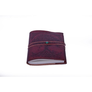 Antique Vintage A4 Genuine Leather Bound Journal <b>Diary</b> Handmade Stone-Looking Hardcover Printed Design School Office Cute - Product Image 3