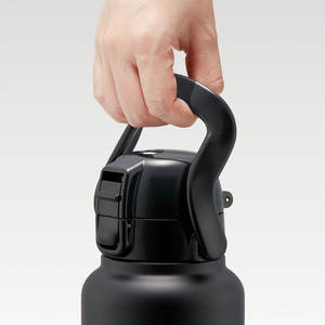 Logo personnalisé bouteille d'eau de sport flacons sous vide et thermos une poussée directe bouteille avec poignée 1200ml noir/STD12H _ 596759 - Product Image 6