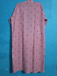 Bata Kimono de Algodón con Estampado de Corazones y Rayas Rosas, Bata de Baño Kimono de Algodón Indio, Vestido Largo de Verano para Mujer - Product Image 3