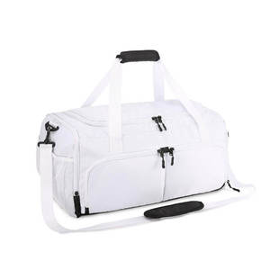 Sac de sport Oxford blanc avec fermeture éclair et poignée supérieure, plusieurs compartiments pour l'entraînement et les voyages, unisexe - Product Image 1