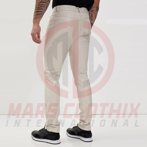 Pantalones de Cuero Casuales Hechos a Medida para Hombre, Diseño Único, con Logotipo Personalizado, Precio al por Mayor - Product Image 3