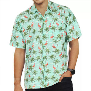 Camisas Hawaianas Formales de Manga Corta para Hombre, de Alta Calidad, con Botones, de Lino para Playa - Product Image 1