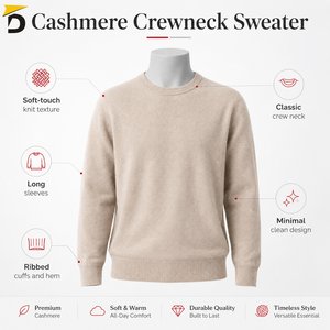 Darsa Impex – Nouvelle Collection : Pull en Cachemire Respirant Personnalisé avec Logo, Col Rond Classique, Hiver Homme, Logo Frontal – Vente en Gros - Product Image 6