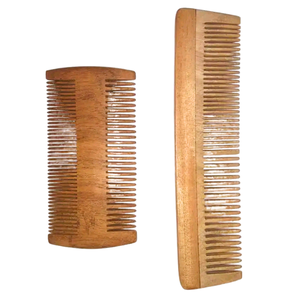 Peine de madera de neem de tamaño de bolsillo para el cuidado diario de la barba, el cabello y masaje del cuero cabelludo para hombres - Product Image 1