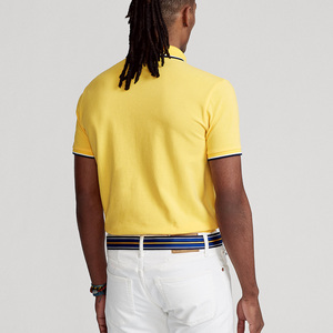 Polo Amarillo de Algodón Piqué para Hombre, Manga Corta, Ribete en Contraste, Corte Regular, Casual, con Logotipo Estampado en la Parte Delantera - Product Image 4