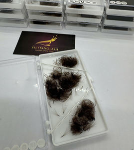 Extensiones de Pestañas de Pelo Sintético Marrón al por Mayor, Bandejas de Pestañas 0.07 Mix, Base Puntiaguda, Abanicos de Volumen Pre-hechos, Color Chocolate Oscuro - Product Image 4