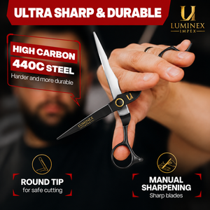NYBL-55 5.5inch Straight <b>Left</b>-<b>handed</b> <b>Scissors</b> JAPAN 440C Sharp 58-59HRC Hardness Stainless Steel Handle Barber Shears Hair 28 - Product Image 1