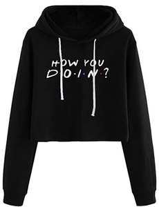 Women's <b>Red</b> Crop <b>Hoodie</b> Full Sleeve Terry 100% Cotton Casual Plus Size Autumn Style - Product Image 6