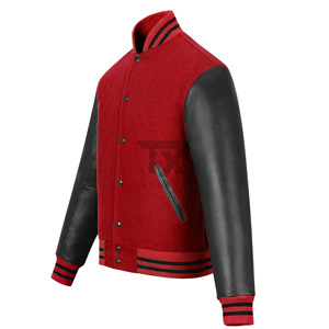 Varsity <b>Jacket</b> Men Black Wool <b>Leather</b> Sleeve Letterman <b>Jacket</b> Embroidered Logo Custom Baseball <b>Jacket</b> - Product Image 5