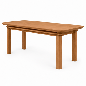 Table à manger moderne en teck massif pour 10 personnes avec rails structurels doubles |   Villa écologique, imperméable, durable, design nordique - Product Image 2