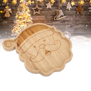Plateau de service en bois en forme de personnage de Noël avec un design festif mignon, plateau décoratif pour les collations, les desserts, les fruits, la maison - Product Image 5