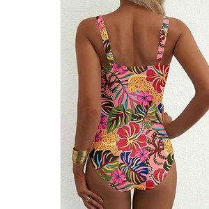 ชุดว่ายน้ำวันพีชสำหรับสุภาพสตรี ชุดว่ายน้ำแบบดันทรง โมโนกินี ชุดว่ายน้ำเซ็กซี่ ชุดว่ายน้ำทรงเข้ารูป ชุดว่ายน้ำชายหาด ชุดฤดูร้อน - Product Image 4