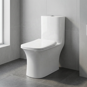 Inodoro de cerámica moderno de una pieza, montado en el suelo, con asiento de cierre suave para proyectos residenciales y hoteleros - Product Image 4