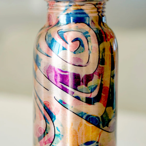 100% Pure Copper Designer Water <b>Bottle</b> Handmade Premium Drinking <b>Flask</b> Leak Proof Copper Storage <b>Bottle</b> for Gift and Daily Use - Product Image 3