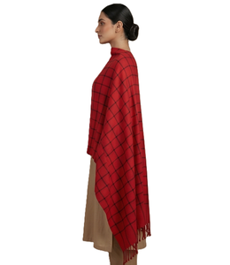 Chal de Pashmina para Mujer al por Mayor, Diseño a Cuadros Rojos, Largo, Multifuncional, Suave y Cálido para Uso Diario, Proveedor OEM - Product Image 3