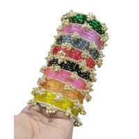 Fabricants professionnels de bracelets décoratifs en verre kashmiri pour femmes, fabriqués en usine, bracelets goutte de pluie pour femmes, Churiyan par Star Impex