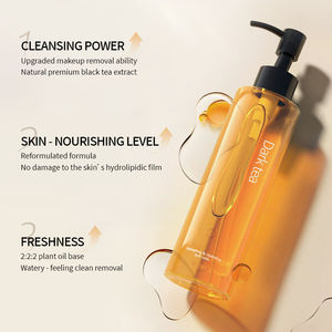 Venta al por mayor OEM ODM 200ml extracto de té negro orgánico aceite <span class=keywords><strong>desmaquillante</strong></span> vegano a base de hierbas suave limpieza cuidado de la piel refrescante - Product Image 3