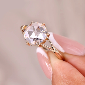 Bague de fiançailles et d'anniversaire solitaire en diamant taille brillant 2,00 carats, plaqué or jaune 14 carats, bijoux en vermeil éternité - Product Image 5