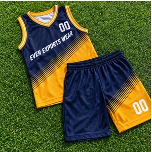 Meilleure édition de l'uniforme de basket-ball jaune marine, ensemble personnalisé de maillot à col en V et short, vêtements de sport d'équipe, fournisseur en gros - Product Image 4