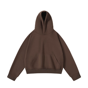 Men's White Hooded Sweatshirt Oversized Fit Cotton French Terry Casual Pocket Design Autumn Wear - Product Image 2