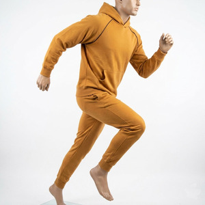 Conjunto Deportivo con Capucha para Hombre, Sudadera y Pantalones de Algodón de Manga Larga, Color Sólido, Ropa Casual de Otoño con Bolsillos Laterales - Product Image 3