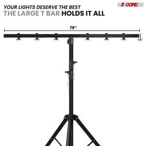 Système de treillis d'éclairage de scène 5 poteaux non standard pour DJ, modèle LS 144 6 BLK, réglable en hauteur, support en T robuste - Product Image 4