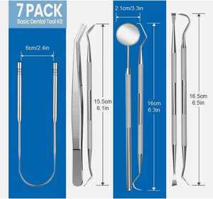 Kit de Limpieza Dental, Removedor de Placa Multifuncional, Herramientas de Cuidado Bucal, Raspador de Dientes de Acero Inoxidable de Dentavex - Product Image 6