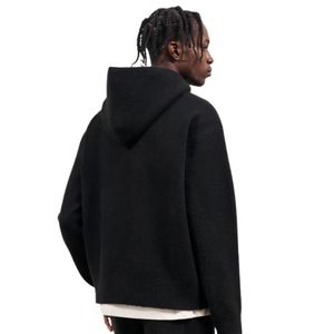 Sweat à capuche zippé en tricot avec emblème Fluffy pour homme, sweat à capuche noir confortable et élégant avec poche avant, sweat à capuche en tricot premium avec emblème - Product Image 5