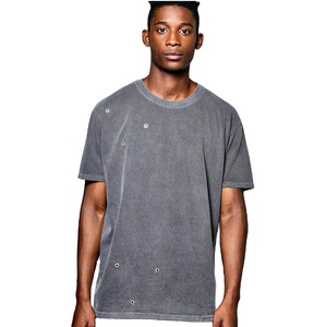 Nouveau T-shirt Streetwear Oversize en Coton Épais Délavé à l'Acide, Effet Soleil, Personnalisable, Respirant pour Homme - Product Image 3