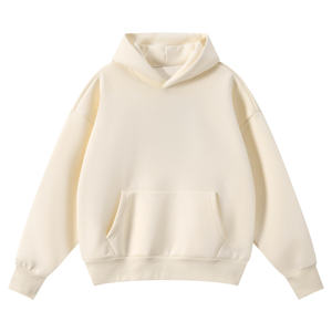 เสื้อสเวตเชิ้ตมีฮู้ดผู้ชาย สีพื้น ผ้าฝ้ายฟลีซ สวมใส่สบายๆ ในฤดูใบไม้ร่วง ทรงโอเวอร์ไซส์ ดีไซน์กระเป๋า - Product Image 5