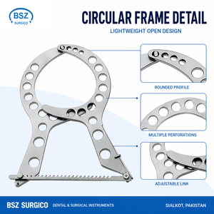 Retractor Mamario de Acero Inoxidable BSZ SURGICO, Marco Circular, Brazos Perforados, Base con Trinquete, Juego de Instrumentos Clase II - Product Image 5