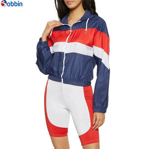 Conjuntos Deportivos Cortos para Mujer, Transpirables, Resistentes al Viento, Tallas Grandes, Primavera Verano, Ligeros, de Nailon Estampado - Product Image 2