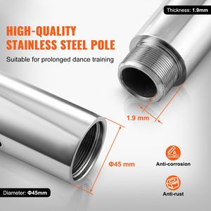 Professional Portable 45mm Heavy Duty Stainless Steel <b>Pole</b> Removable Static <b>Dancing</b> <b>Pole</b> Kit Hei Fitness Equipment Accessories - Product Image 2