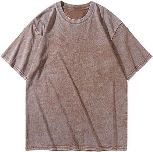 Camiseta de hombre de alta calidad 100% algodón, lavado ácido, cuello redondo, transpirable, informal, ecológica, de punto, manga corta, formal. - Product Image 4