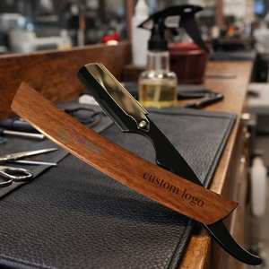 Navaja de Barbero Profesional de Plástico de Alta Calidad con Hoja Recta, Venta al por Mayor de Fábrica, Logotipo Personalizado, Hoja Afilada de Acero Inoxidable - Product Image 5