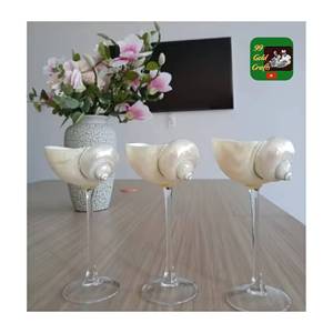 Conch seashell wine cocktail <b>glass</b> Vietnam factory for formal dinner party settings and luxury event table decoration supplies - Product Image 2