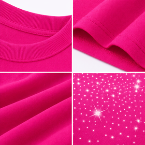 Men's Pink <b>Rhinestone</b> T-Shirt Cotton Crew Neck Short Sleeve Casual Streetwear Fashion Tee Summer <b>Top</b> for Men Breathable Graphic - Product Image 6