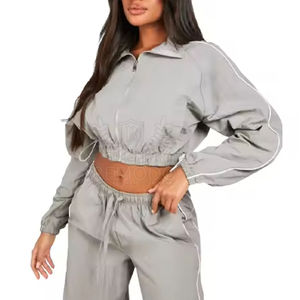 Conjuntos Deportivos de Chaqueta Cortavientos para Mujer al por Mayor, Conjuntos de Jogging con Logotipo Personalizado OEM, Trajes Cortavientos para Mujer - Product Image 3