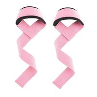 Sangles de levage roses personnalisées avec logo pour femmes - Sangles de poignet rembourrées pour la musculation et les entraînements de soulevé de terre en salle de sport